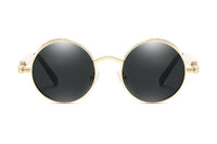 Luxury Popular Retro  Gothic Steampunk Polarized Men and  Women Brand Designer Vintage Round High Quality Metal Frame Sunglasses With UV400 Protection