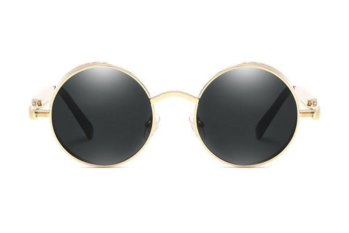 Luxury Popular Retro  Gothic Steampunk Polarized Men and  Women Brand Designer Vintage Round High Quality Metal Frame Sunglasses With UV400 Protection