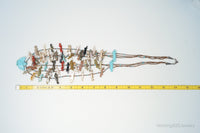 VTG Native America Fox Fetish Carved Multi Gem Sterling Silver Necklace