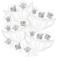 24pcs White Funeral Memorial Balloons with 4pcs White Dove Balloon Remembrance to Release in Sky for Happy Heavenly Birthday Anniversary Death In Memory of Life Funeral Party Supplies Decorations