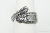 Antique International Sterling "Prelude" Floral Silver Spoon Ring Size 6