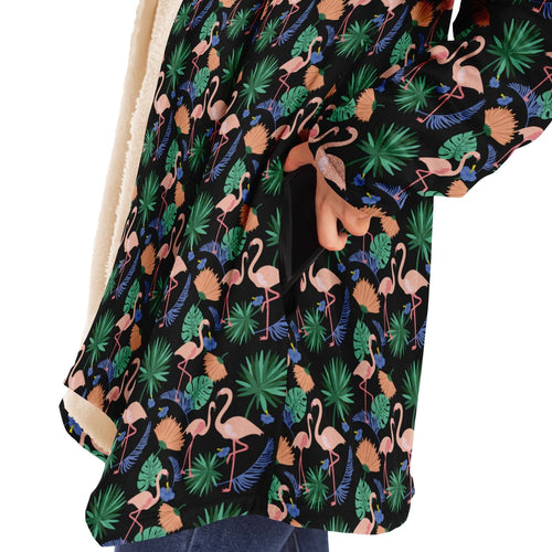 Flamingo Exotic Floral Cloak Hoodie
