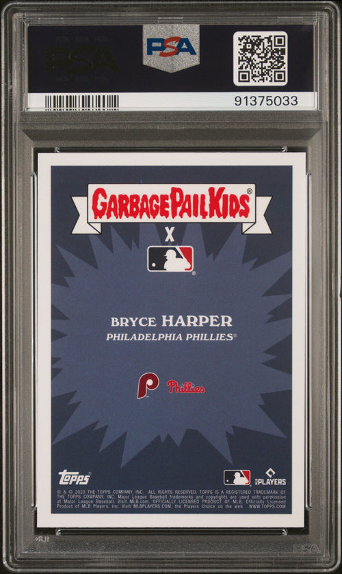 Graded 2023 Topps Garbage Pail Kids Bryce Harper #1B Hammerin Harper Baseball Card PSA 10 Gem Mint