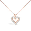 .925 Sterling Silver 1.00 Cttw Diamond Heart 18" Pendant Necklace (I-J Color, I2-I3 Clarity)