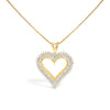 .925 Sterling Silver 1.00 Cttw Diamond Heart 18" Pendant Necklace (I-J Color, I2-I3 Clarity)