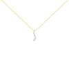 AGS Certified 14K Yellow Gold 2.0 Cttw Baguette and Brilliant Round-Cut Diamond Journey 18" Pendant Necklace (F-G Color, I1-I2 Clarity)