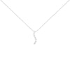 14K White Gold 3.0 Cttw Round-Brilliant & Baguette Cut Diamond S Shaped Graduated 18" Pendant Necklace (I-J Color, I2-I3 Clarity)