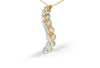 AGS Certified 14K Yellow Gold 3.0 Cttw Baguette and Brilliant Round-Cut Diamond Journey 18" Pendant Necklace (G-H Color, SI2-I1 Clarity)