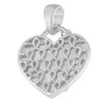 .925 Sterling Silver 1/10 cttw Diamond Heart Pendant Necklace (H-I, I1-I2)