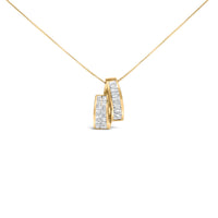 14K Yellow Gold 1 5/8 cttw Princess and Baguette Cut Diamond Fashion Pendant Necklace (G-H, VS2-SI1)
