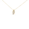 14k Yellow Gold 1 1/3 Cttw Princess and Baguette-cut Diamond Double Curved Pendant Necklace (H-I Color ,VS1-VS2 Clarity) - NO CHAIN INCLUDED