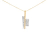 18K Yellow and White Gold 1 7/8 Cttw Princess Baguette Diamond Key Shaped 18" Pendant Necklace (H-I Color, SI1-SI2 Clarity)