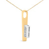 18K Yellow and White Gold 1 7/8 Cttw Princess Baguette Diamond Key Shaped 18" Pendant Necklace (H-I Color, SI1-SI2 Clarity)