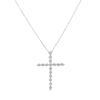 .925 Sterling Silver 1/6 Cttw Brilliant-Cut Diamond Miracle-Set Shared Prong Cross 18" Pendant Necklace (I-J Color, I2-I3 Clarity)