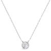 .925 Sterling Silver 1/10 Cttw Round-Cut Diamond Bezel 18" Pendant Necklace (J-K Color, I1-I2 Clarity)