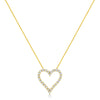 14K Yellow Gold Plated .925 Sterling Silver 2.00 Cttw Shared Prong-Set Round Brilliant-Cut Diamond Open Heart 18" Pendant Necklace (K-L Color, I2-I3 Clarity)