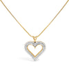 .925 Sterling Silver 1.00 Cttw Diamond Heart 18" Pendant Necklace (I-J Color, I2-I3 Clarity)