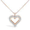 .925 Sterling Silver 1.00 Cttw Diamond Heart 18" Pendant Necklace (I-J Color, I2-I3 Clarity)