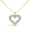 .925 Sterling Silver 1.00 Cttw Diamond Heart 18" Pendant Necklace (I-J Color, I2-I3 Clarity)