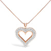 .925 Sterling Silver 1.00 Cttw Diamond Heart 18" Pendant Necklace (I-J Color, I2-I3 Clarity)