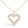 .925 Sterling Silver 1.00 Cttw Diamond Heart 18" Pendant Necklace (I-J Color, I2-I3 Clarity)