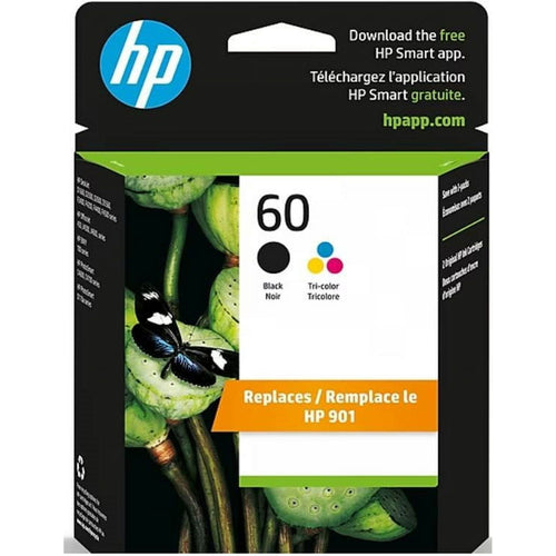 HP 60/901 Ink Cartridges - Black, Tri-color, 2 Cartridges (N9H63FN) EasyOptionXY LLC