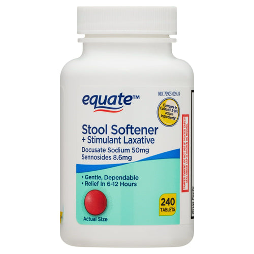 Equate Stool Softener Plus Stimulant Laxative Tablets for Constipation, 240 Count EasyOptionXY LLC