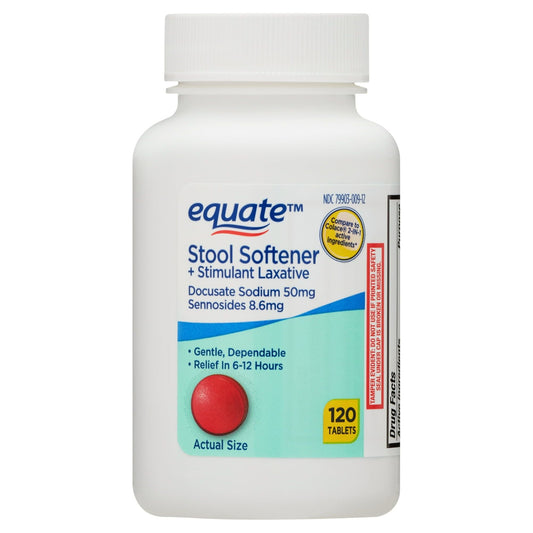 Equate Stool Softener Plus Stimulant Laxative Tablets for Constipation, 120 Count EasyOptionXY LLC