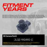 Ford F150 Regular Cab / Extended Cab / Crew Cab w/o Trailer Hook-Up Lamp (2018-2020) OEM Replacement Backup Camera OE Part # JL3Z-19G490-C