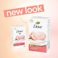 Dove Beauty Bar Soap Rebalancing White Peach & Rice Milk 6 Count for a Nourished and Moisturized Skin, with ¼ Moisturizing Cream Plant-Based Formula, 3.75 oz
