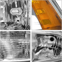 2009-2018 Dodge Ram Headlight Assembly Compatible with Ram 1500 / Ram 2500 3500 / 2010-2018 / Ram 2500 3500 / 2019-2021 Ram 1500 Classic, Chrome Housing Amber Reflector Replacement