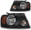 2004-2008 Ford F150 Black Housing Amber Reflector Clear Lens Oe Replacement