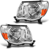 Dwvo Headlight Assembly Compatible With 2005 2006 2007 2008 2009 2010 2011 Tacoma Pickup Truck Oe Replacement Chrome Housing Amber Reflector