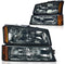 One black housing amber reflector smoke lens