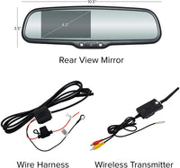 Master Tailgaters 10.5" Rear View Mirror with 4.3" LCD Screen + Wireless Transmitter & 170° LED Backup Camera | Universal Rearview | Auto Adjusting Brightness LCD | Anti Glare | Full Replacement