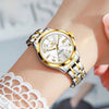 Women's Stainless Steel Two Tone Quartz Watch With Date