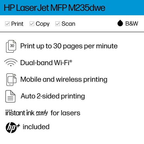HP LaserJet MFP M235dwe Wireless Monochrome Laser Printer with 6 Months Instant Ink Included EasyOptionXY LLC
