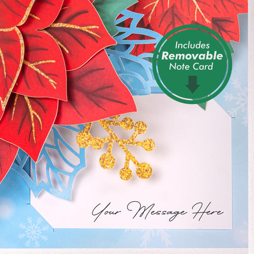 Poinsettia Flower Pop Up Christmas Card