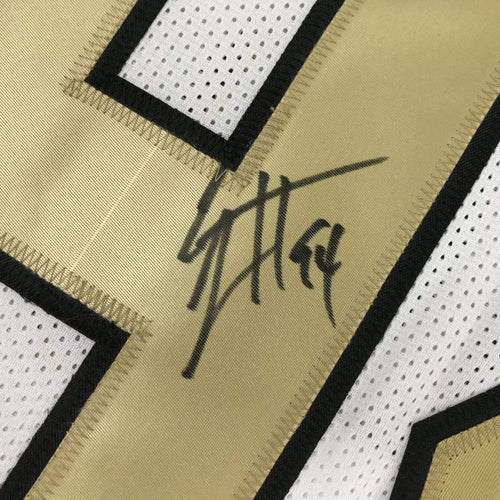 Framed Autographed/Signed Cameron Cam Jordan 35x39 New Orleans Color Rush Football Jersey JSA COA
