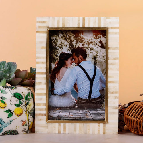 Photo Frame Halo Keys Collection Bone Inlay & Resin Multi-Color – 4x6, 5x7 & 8x10"