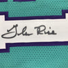 Framed Autographed/Signed Glen Rice 35x39 Charlotte Teal Basketball Jersey PSA/DNA COA