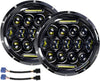Aaiwa 7 Inch Round LED Headlight Daytime Running Light Dlr High Low Beam For Car Motorcycle With H4 H13 Adapter 2 Pack