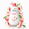 Dove Body Wash Rebalance White Peach & Rice Milk For 24hr Lotion-Soft Skin Moisturizing Skin Cleanser with No Sulfates No Parabens 30.6 oz