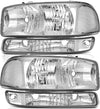 Lbrst Headlights Assembly For 19992006 Gmc Sierra 1500 20072007 Classic Black Housing Reflector Clear Lens Driver Passenger Side