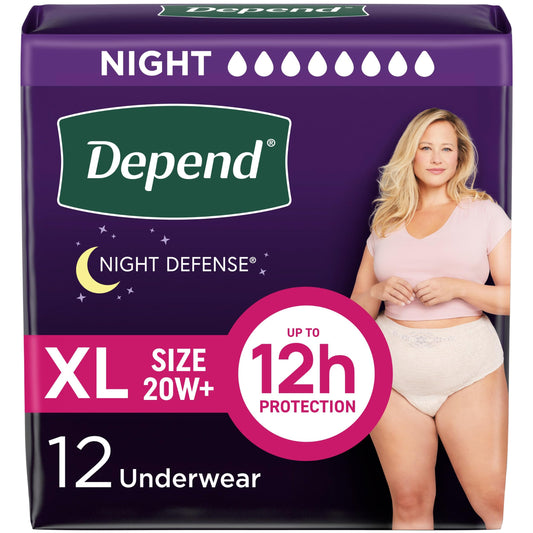Depend Silhouette Maximum Absorbency Underwear for Women, Large - 24 Count (2 Packs of 12)