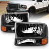 Amerilite For Ford Super Duty F250 F350 F450 F550 Excursion Chrome Factory Style Replacement Headlights Wbumper Corner Set Passenger And Driver Side