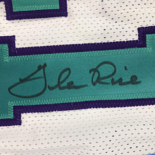 Autographed/Signed Glen Rice Charlotte White Basketball Jersey PSA/DNA COA