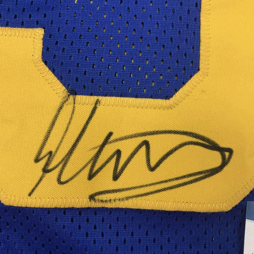 Framed Autographed/Signed Todd Gurley II 35x39 Los Angeles LA Retro Blue Football Jersey Beckett BAS COA