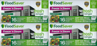 FoodSaver 1-Quart Freeze 'n Steam Microwavable Single-Cooking Bags, 16 Count, Clear (Pack of 8)