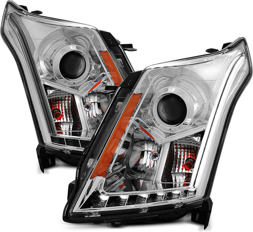 Amerilite Chrome Projector Replacement Headlights LED Boards For 20102016 Cadillac Srx Version Only Passenger And Driver Side